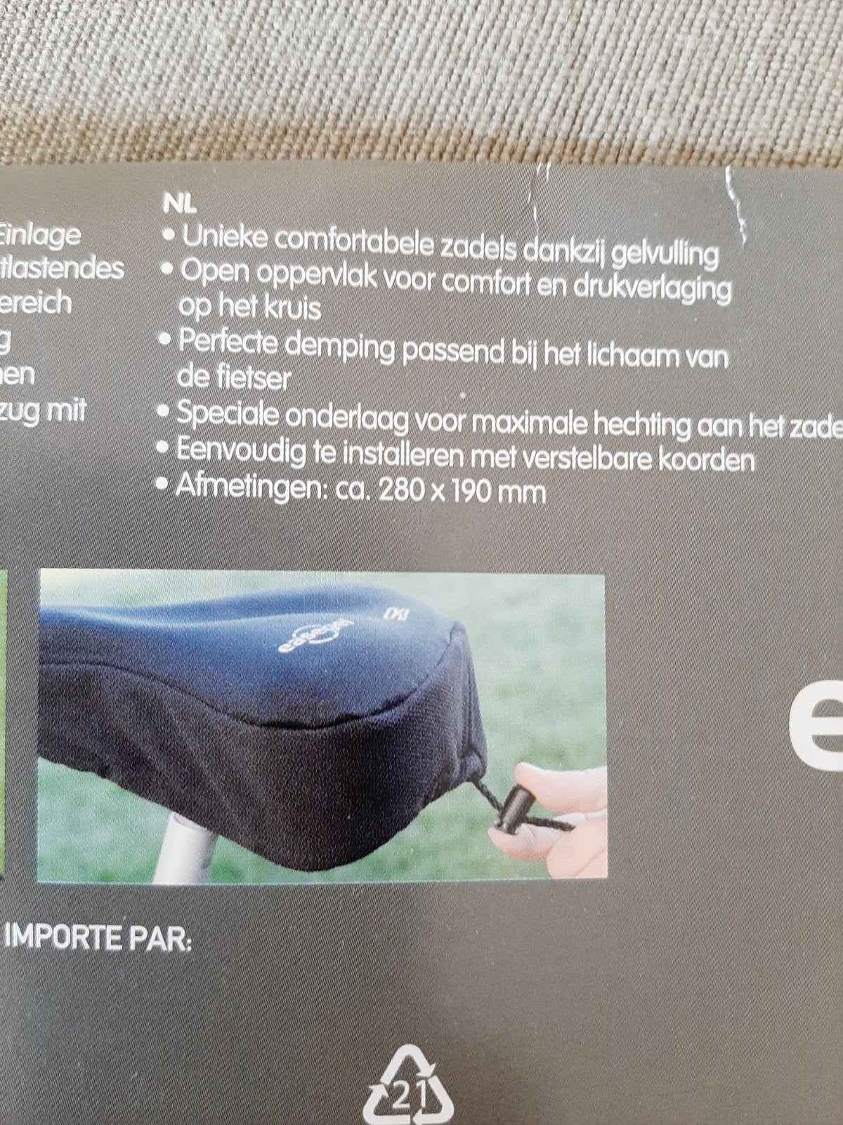 fietszadelovertrek met gel, nieuw, Ophalen, Nieuw, Selle royal