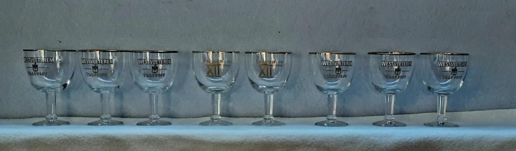 DEGUSTATIE BIERGLAZEN WEST VLETEREN, Ophalen of Verzenden, Zo goed als nieuw, Bierglas