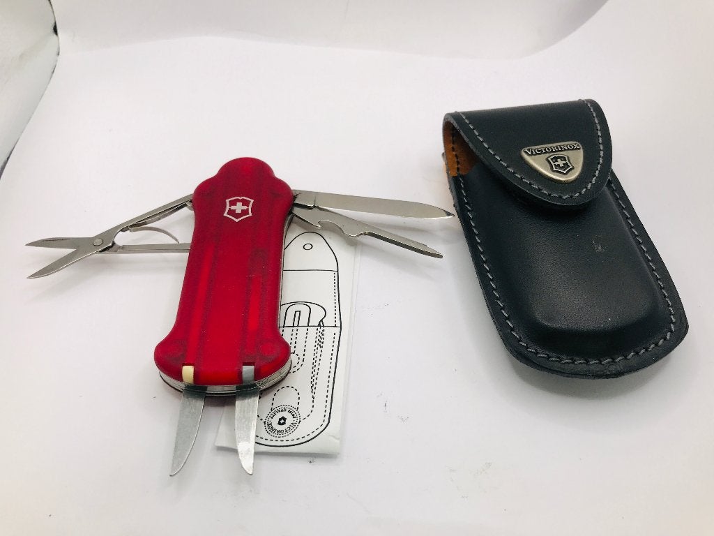 Outil de golf Victorinox 10 fonctions en cuir transparent, Enlèvement ou Envoi, Utilisé