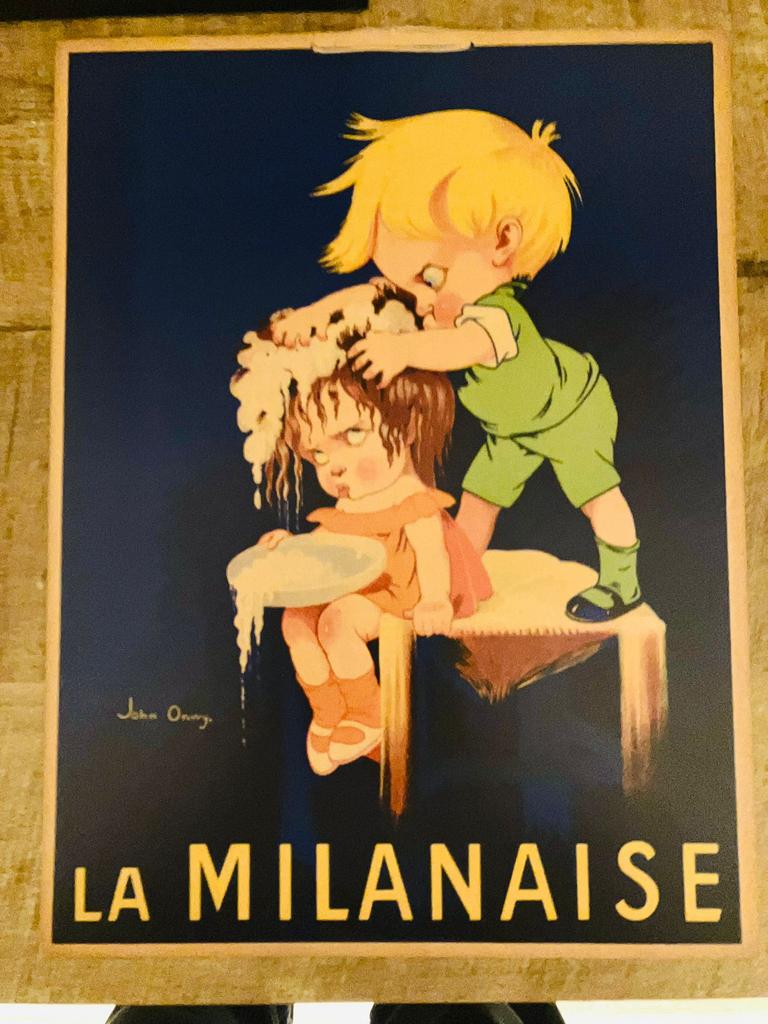 Panneau d'affichage vintage La Milanaise, Enlèvement ou Envoi, Comme neuf, Panneau publicitaire