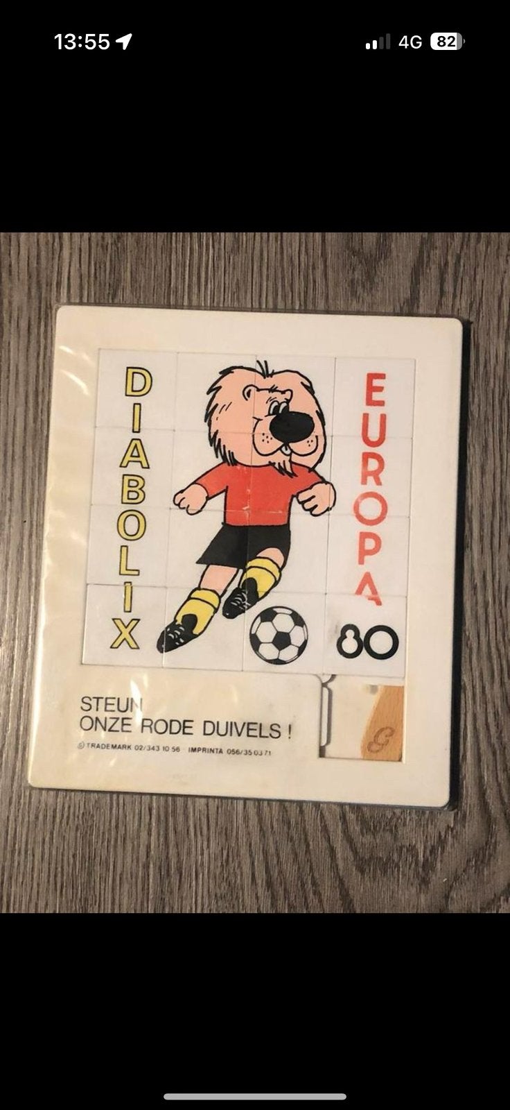 Grote slide puzzel rode duivels EK80, Ophalen of Verzenden, Zo goed als nieuw, Overige typen