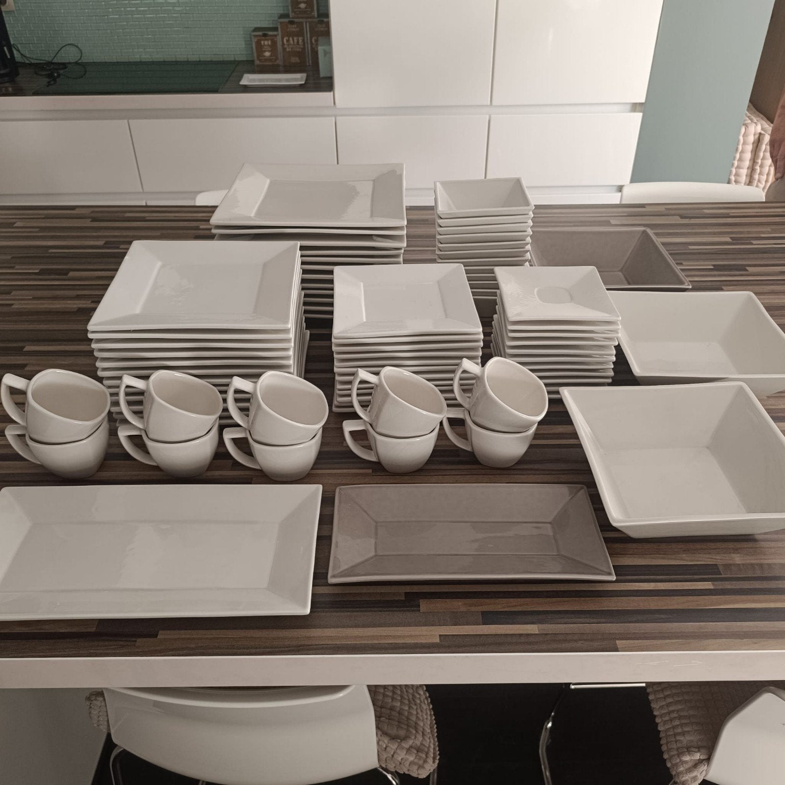12 delig koffie en eetservies, Enlèvement, Comme neuf, Moderne, Service complet
