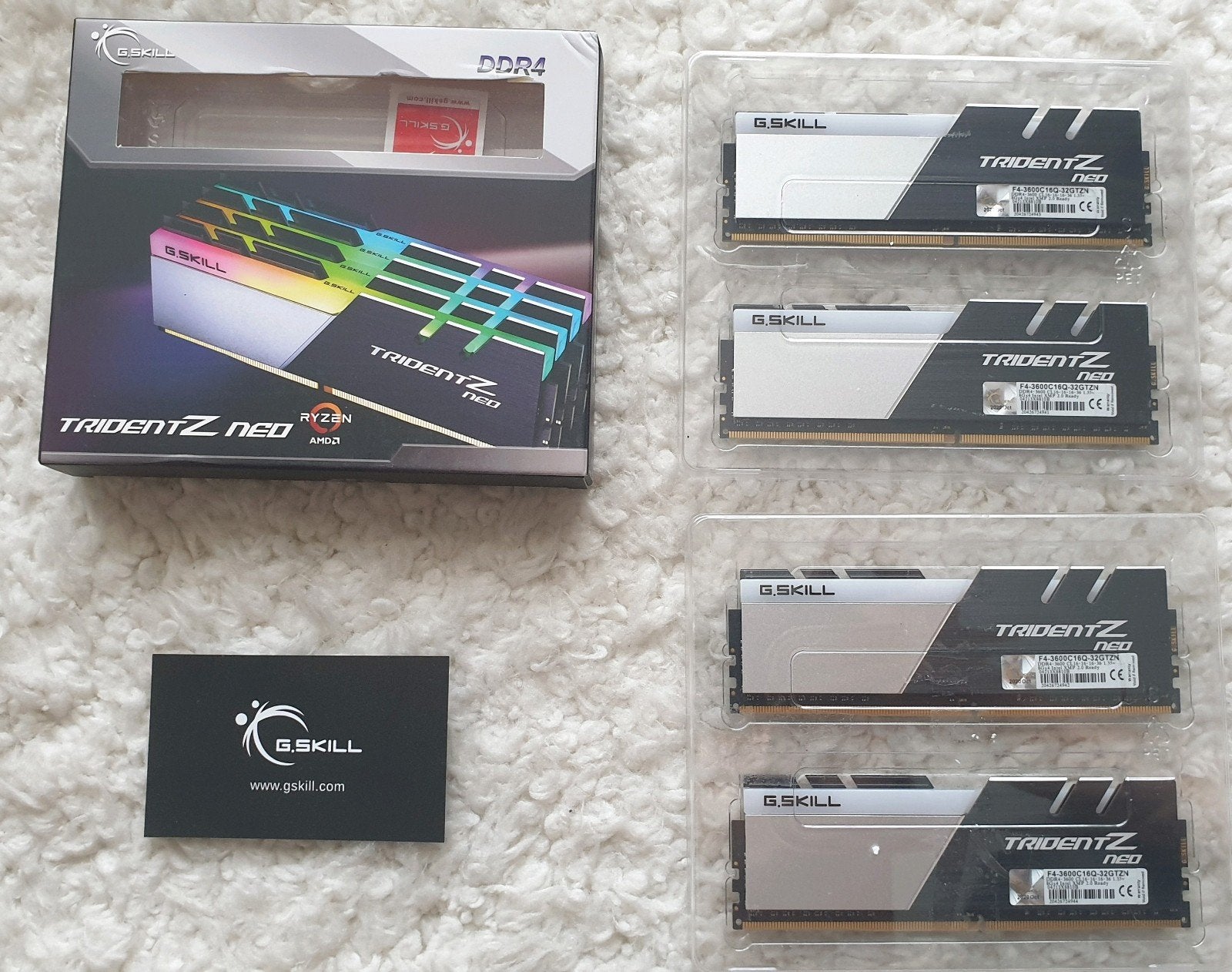 G.Skill Trident Z Neo 32GB 4x8GB DDR4-3600 Samsung B-Die, Computers en Software, 32 GB, DDR4, Ophalen of Verzenden, Zo goed als nieuw