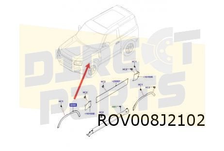 Land Rover New Defender (12/19-) Wielkuiplijst Rechts voor (, Neuf, Land Rover, -, -