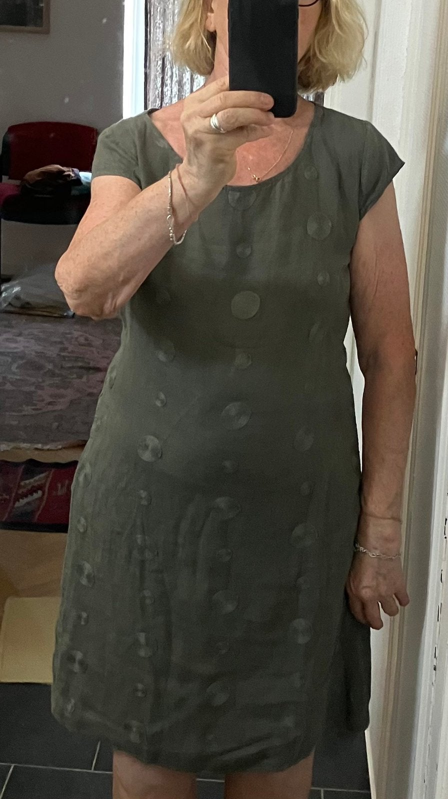 Jolie petite robe en coton vert olive, Vêtements | Femmes, Taille 38/40 (M), Enlèvement ou Envoi, Vert, Longueur genou
