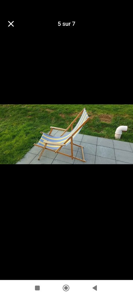 Transat vintage, Jardin & Terrasse, Enlèvement, Utilisé, Pliant