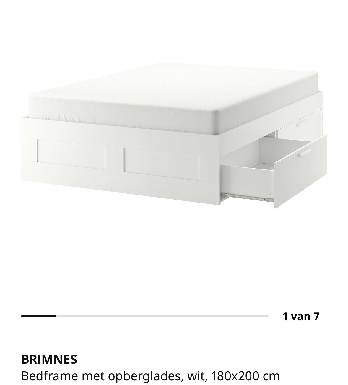 IKEA BRIMNES bed 2 personen wit, Ophalen, Gebruikt, Wit, Tweepersoons