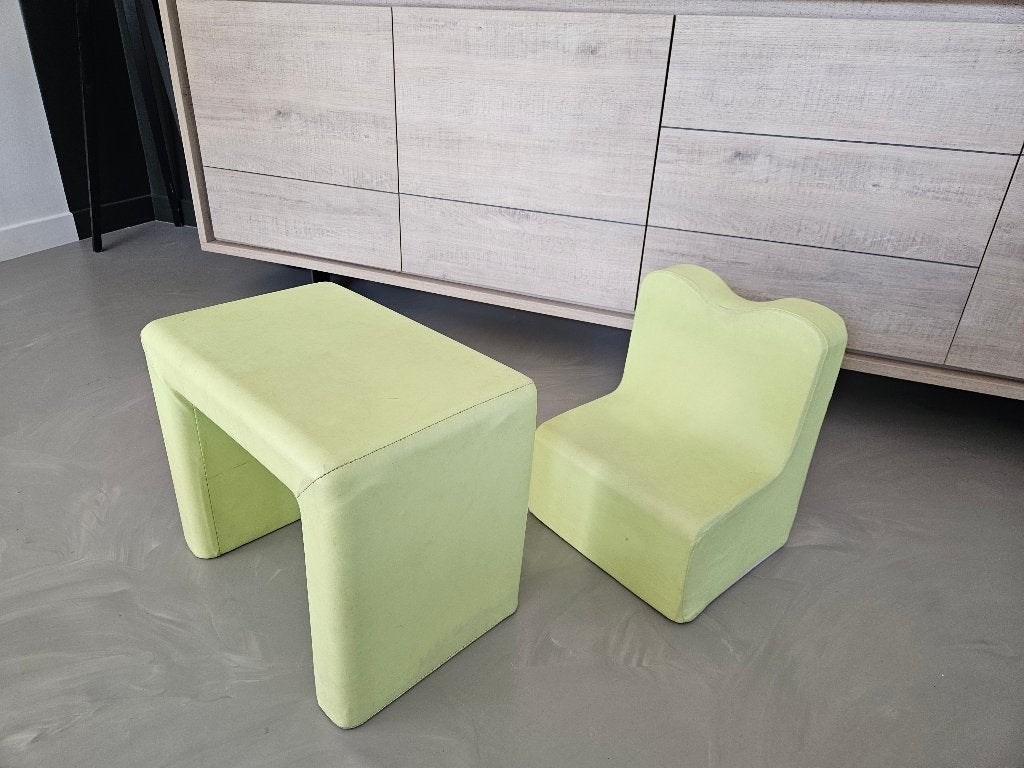 Kinderzetel met tafeltje, Kinderen en Baby's, Kinderkamer | Tafels en Stoelen, Ophalen, Gebruikt, Tafel(s) en Stoel(en)