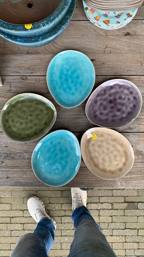 5 grandes et 4 petites assiettes à dessert plates, Enlèvement, Comme neuf