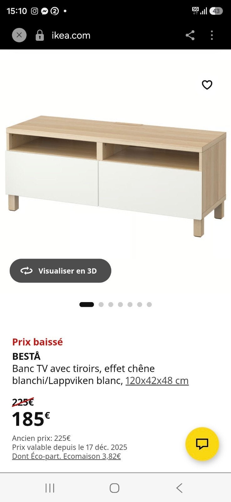 meuble tv besta ikea, Enlèvement