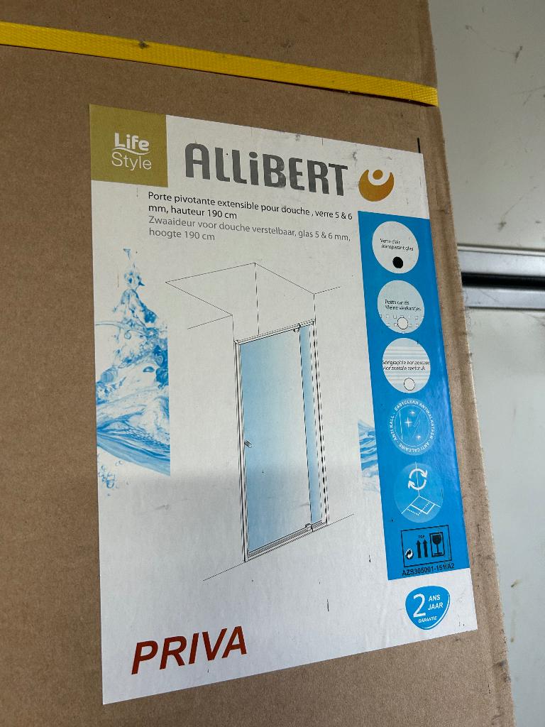 Allivert Priva douchedeur, Doe-het-zelf en Bouw, Ophalen, Nieuw, Glas, Overige typen