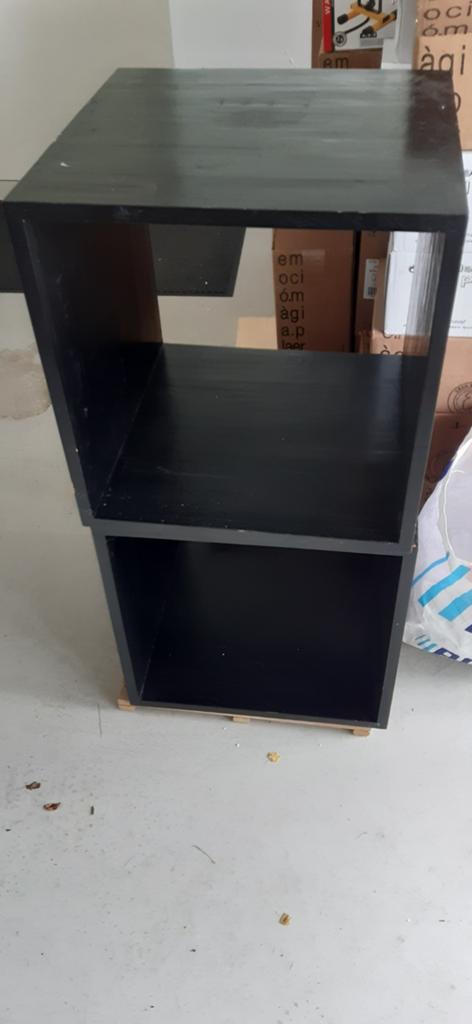 2 zwarte houten kastjes, Huis en Inrichting, Ophalen