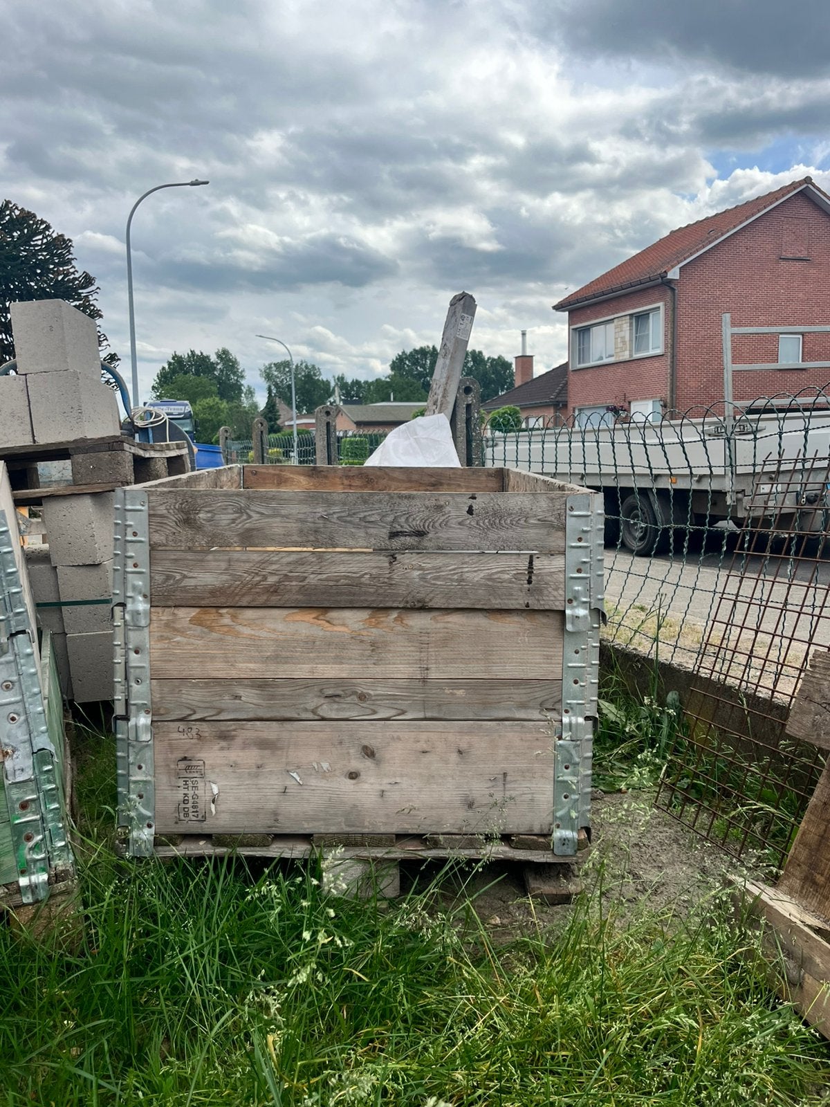 Kisten voor op europaletten te plaatsen., Bricolage & Construction, Comme neuf, Enlèvement, 50 cm ou plus, 100 cm ou plus