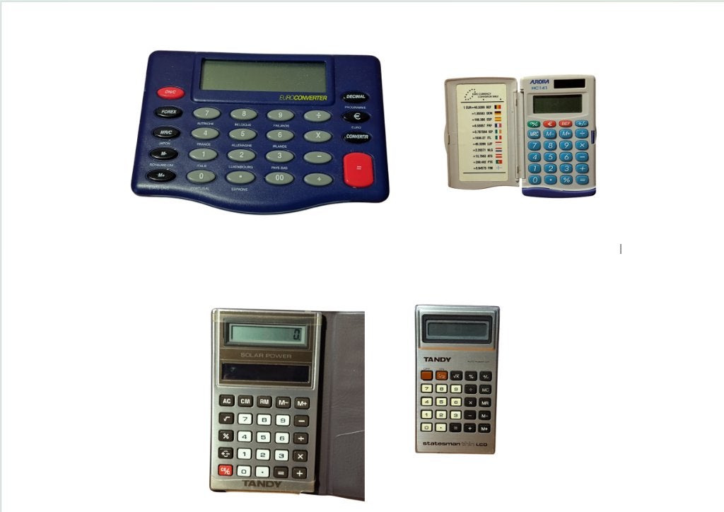 4 vintage 90 rekenmachines (prijs 1€ / 4€ / 5€), Ophalen