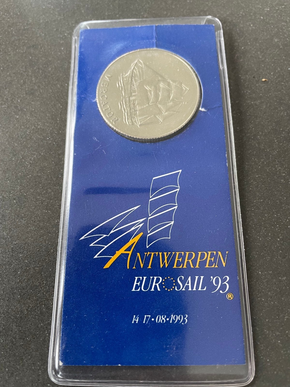 munt in uitmuntende nieuwstaat antwerpen EURO sail 1993, Postzegels en Munten, Ophalen of Verzenden