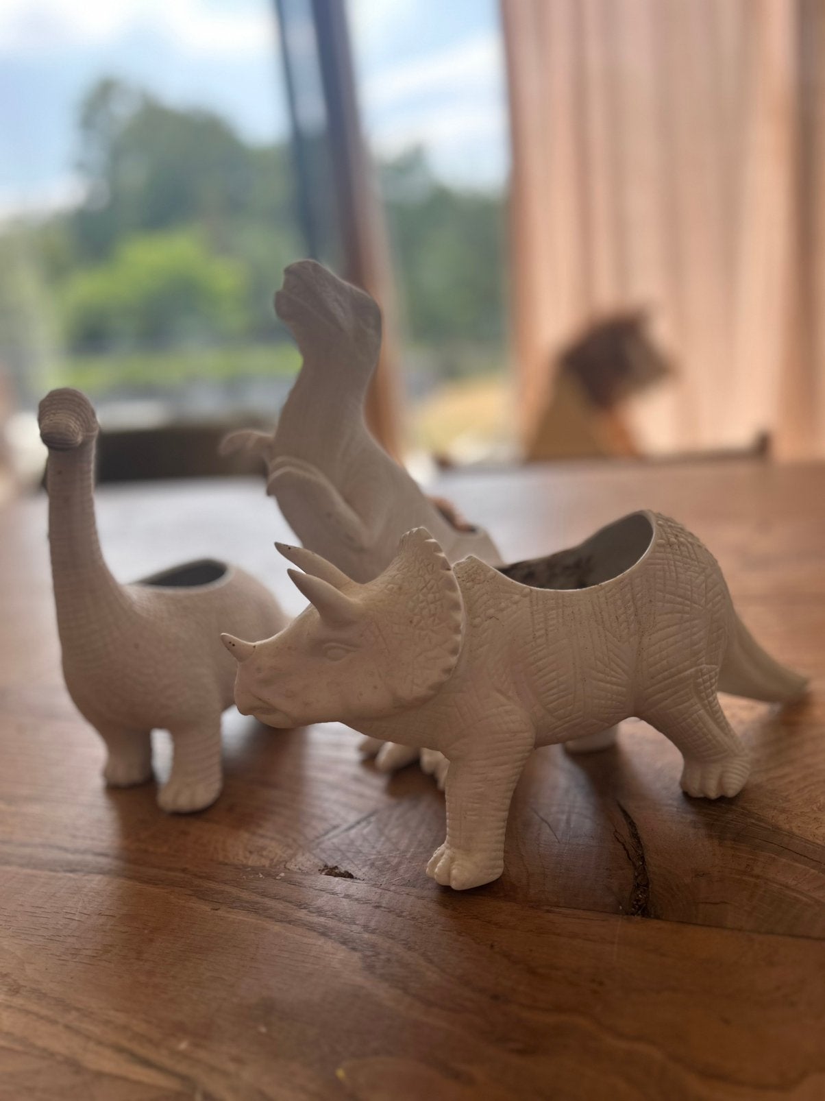 Bloempotjes in de vorm van dino’s, Ophalen, Zo goed als nieuw