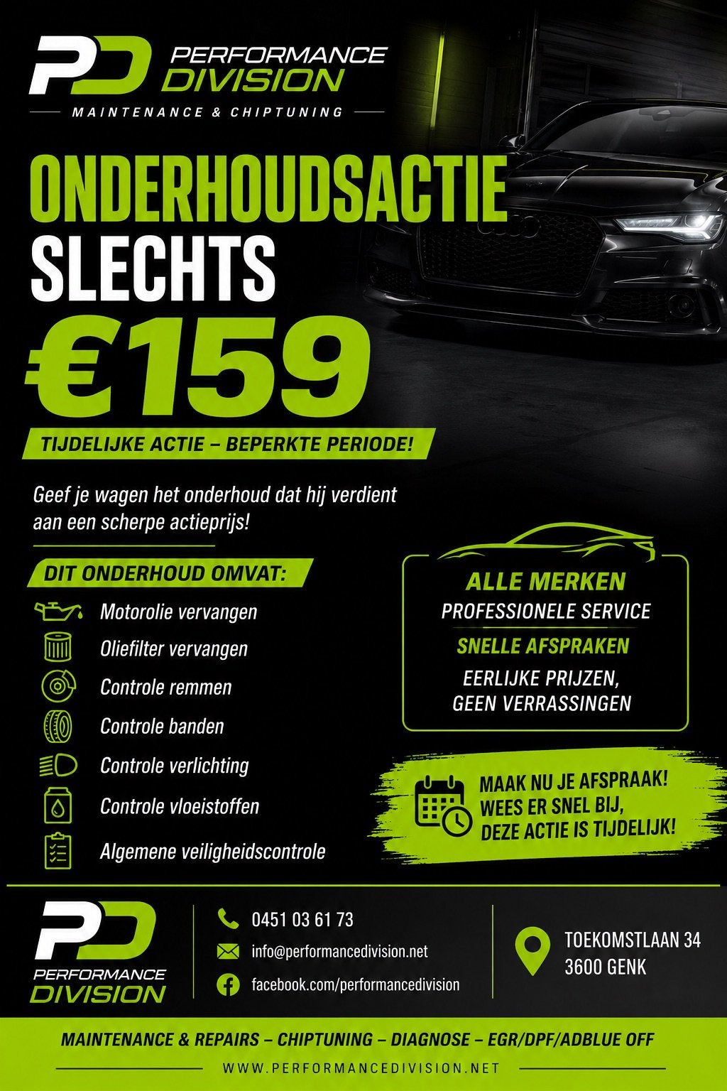 ONDERHOUDSACTIE – HOUD UW AUTO IN TOPCONDITIE!, Ophalen