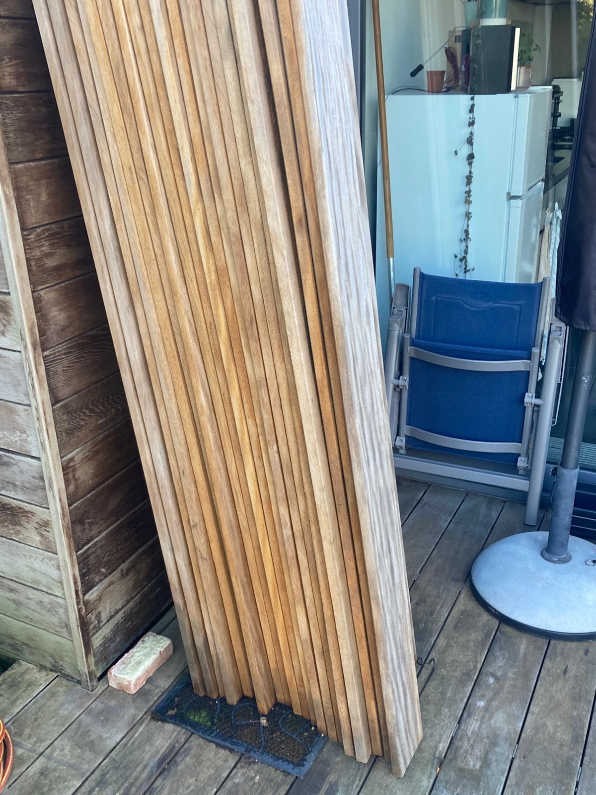 Terrasplanken ongebruikt, Tuin en Terras, Palen, Balken en Planken, Ophalen, Zo goed als nieuw, Balken