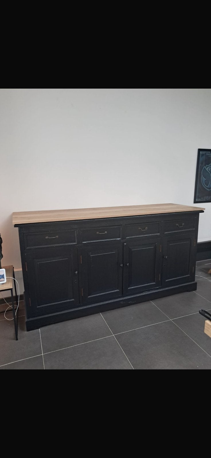 GRATIS zwart geschildere dressoir, Huis en Inrichting, Kasten | Dressoirs, Ophalen, Met deur(en), Zo goed als nieuw, 200 cm of meer