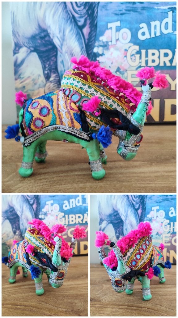 Inde art populaire: taureau Nandi fait main avec broderie, Antiquités & Art, Textile, Inde, Autres types, Enlèvement ou Envoi