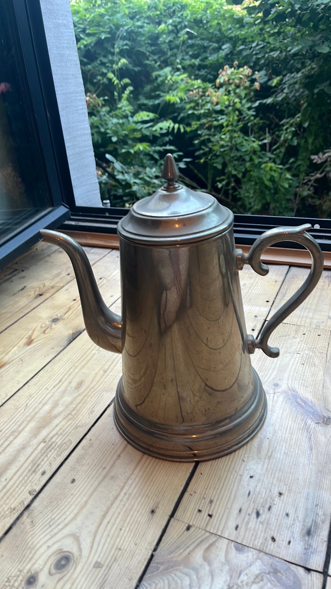 Superbe cafetière ancienne en étain massif., Enlèvement