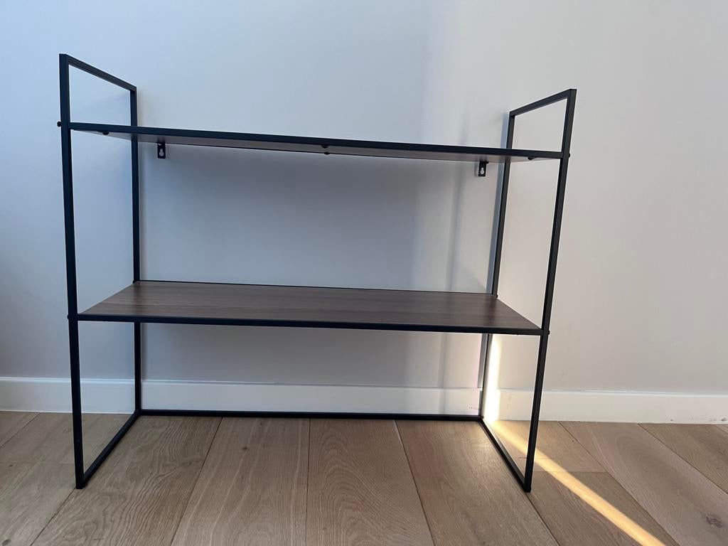 Desserte en bois et metal noir en très bon état., Métal, 25 à 50 cm, 50 à 100 cm, Comme neuf