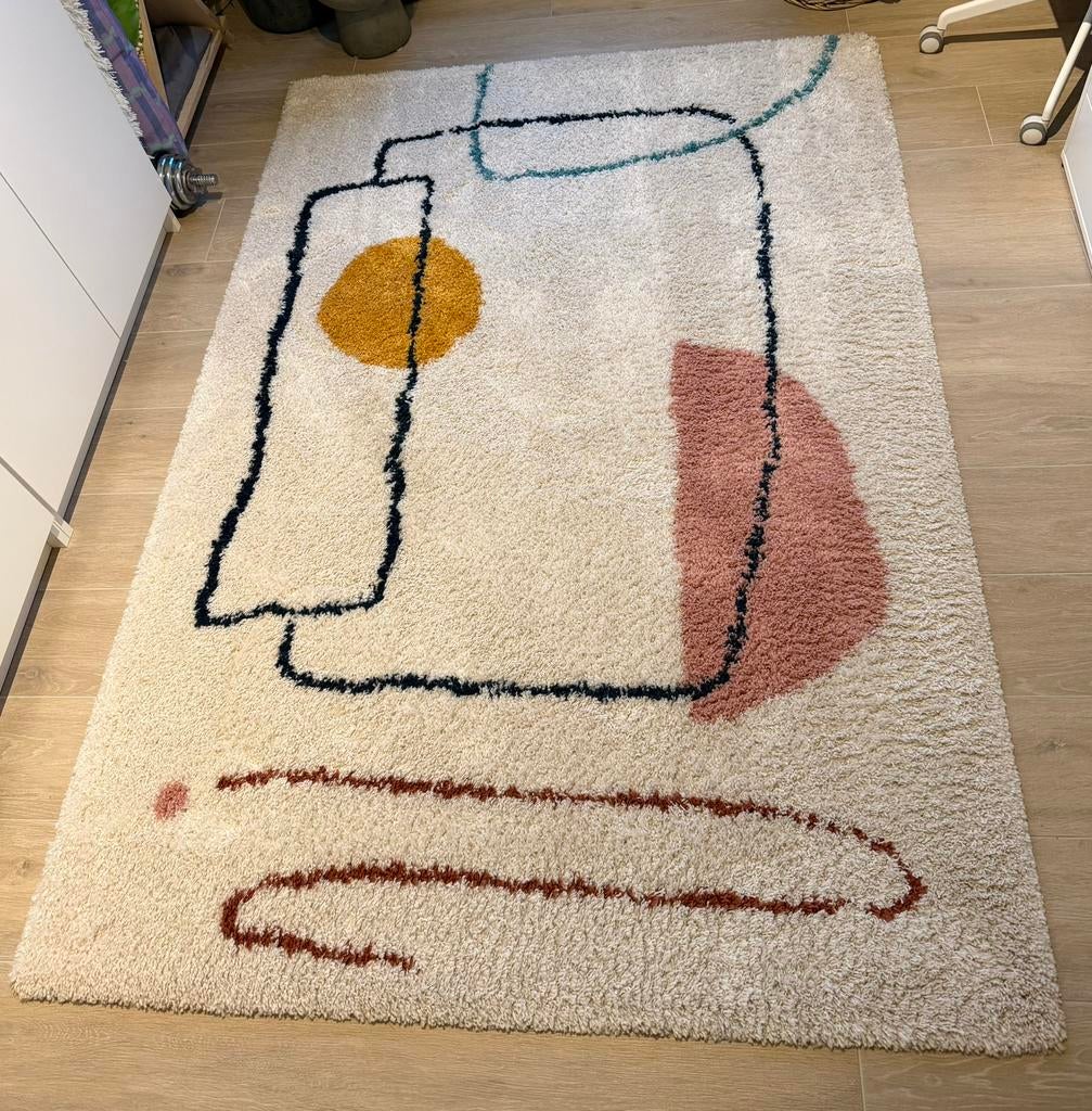 Tapijt met patronen - BENUTA, Huis en Inrichting, Stoffering | Tapijten en Vloerkleden, Ophalen, 100 tot 150 cm, Crème, Zo goed als nieuw