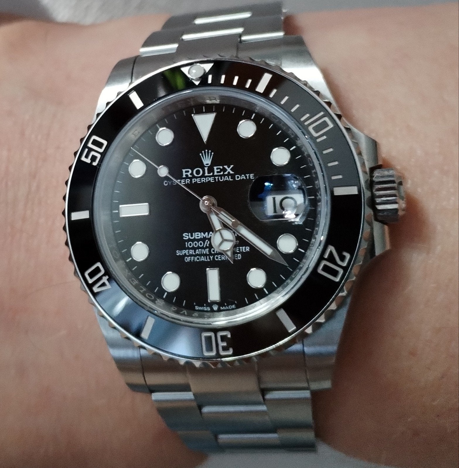 rolex date submariner, Bijoux, Sacs & Beauté, Montres | Hommes, Enlèvement ou Envoi, Rolex