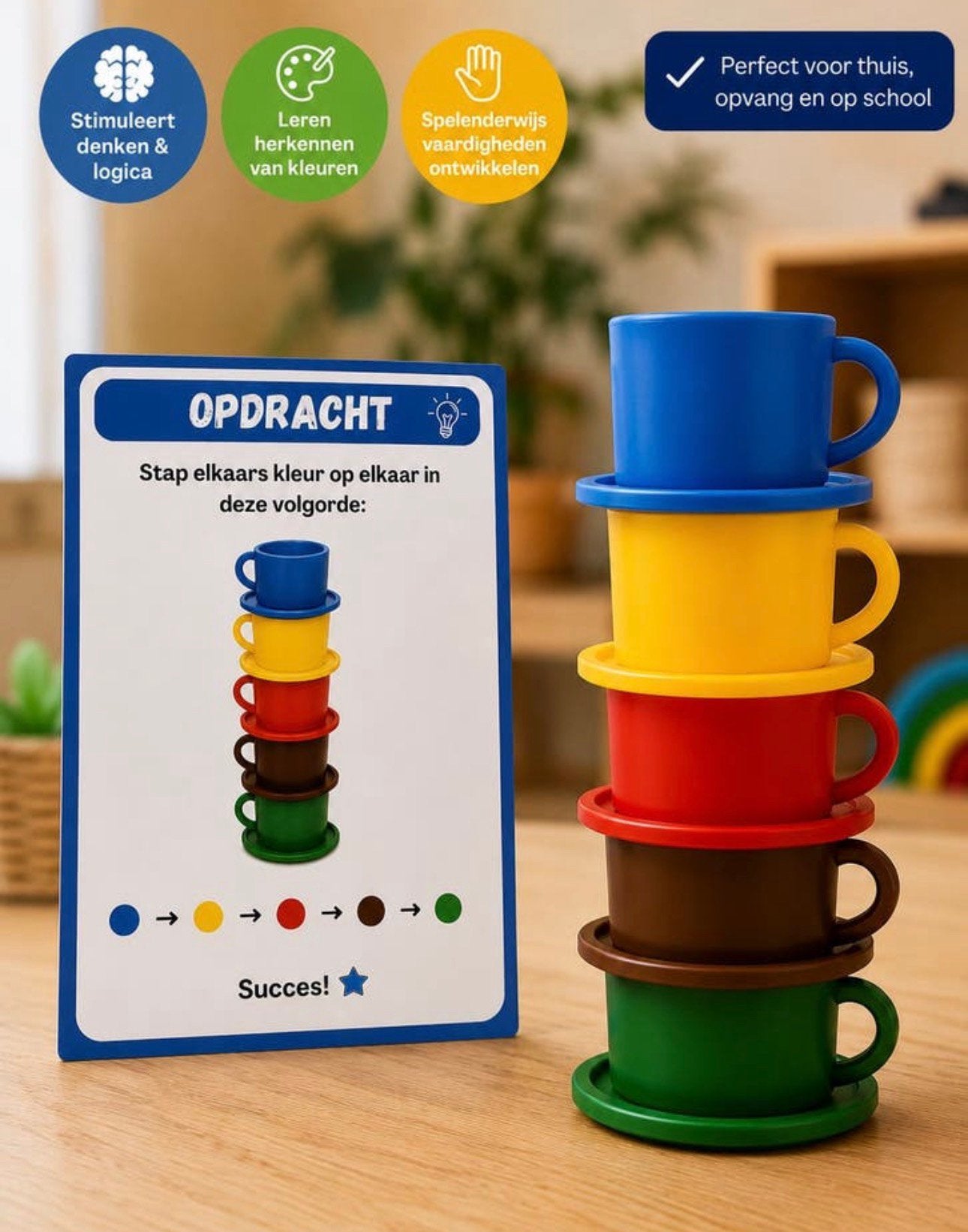 Stapelbare kopjes en bordjes - Educatief speelgoed, Ophalen of Verzenden, Zo goed als nieuw