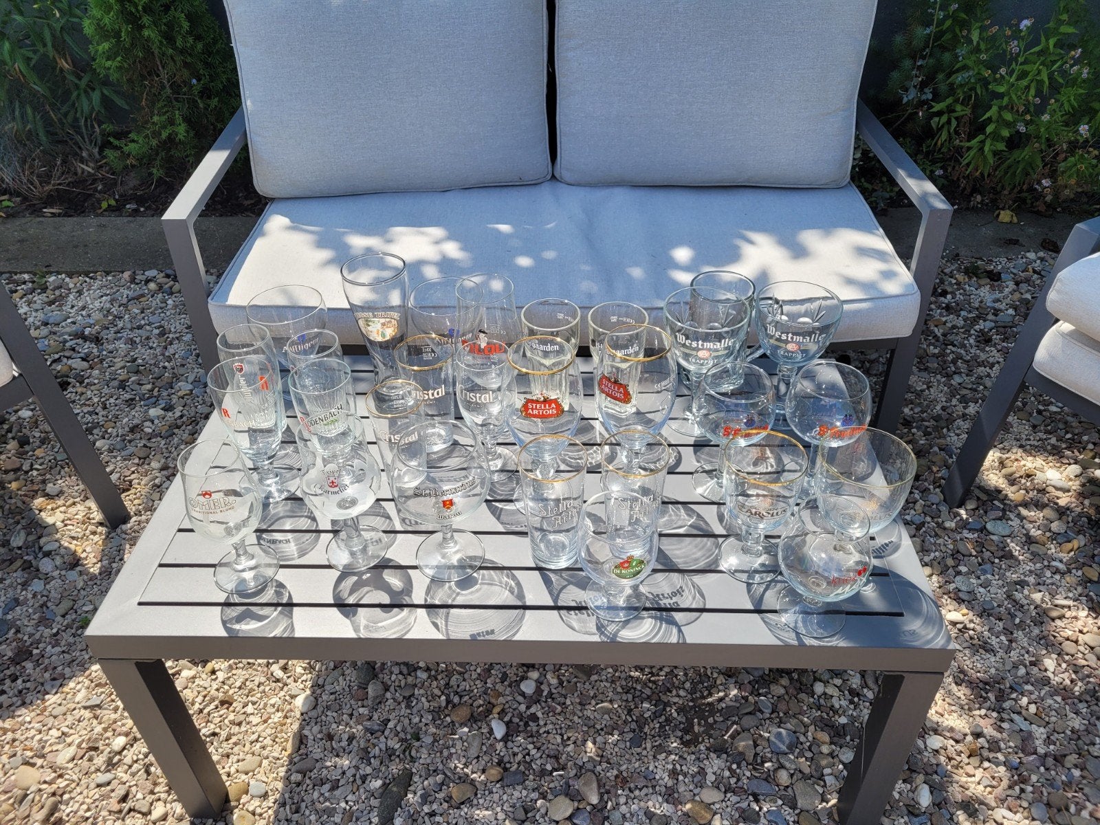 Allerlei bierglazen – Stella, Hoegaarden, Westmalle, Cristal, Ophalen, Gebruikt, Bierglas