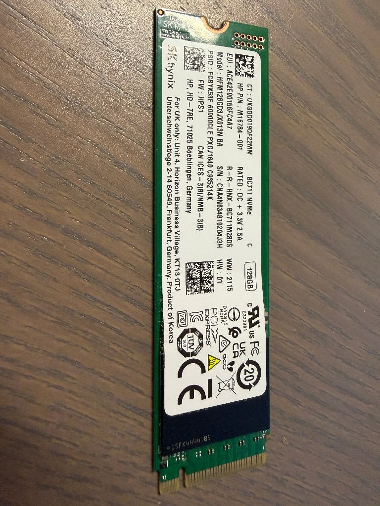 SK Hynix 128GB NVMe, Computers en Software, Harde schijven, Gebruikt, SSD, SKHYNIX, Ophalen of Verzenden