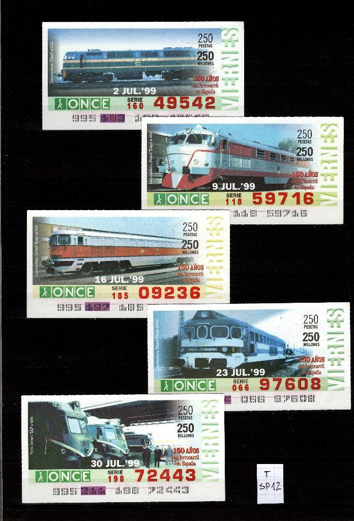 Billets loterie Espagne + trains (4), Verzenden, Gebruikt, Trein, Overige typen