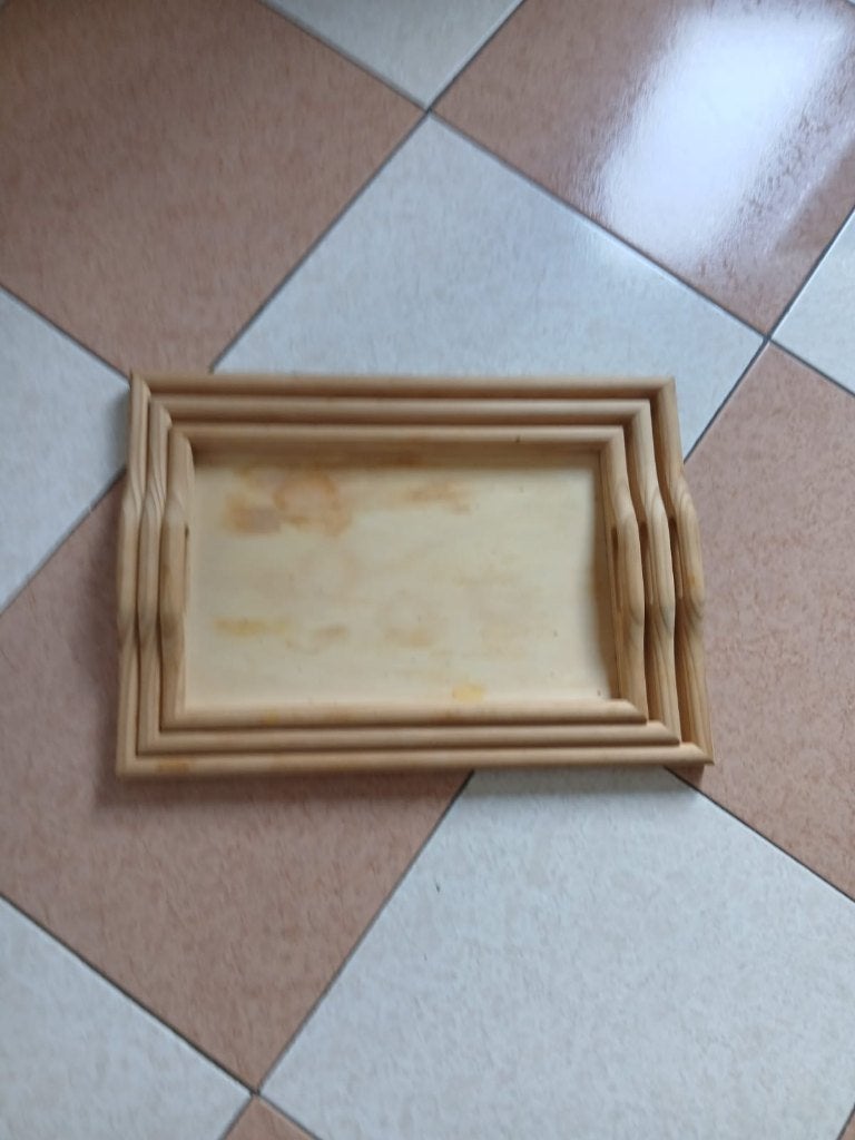 Lot de 3 plateaux de service en bois, Maison & Meubles, Accessoires pour la Maison | Plateaux, Utilisé, Plateau de service, Plateau de service