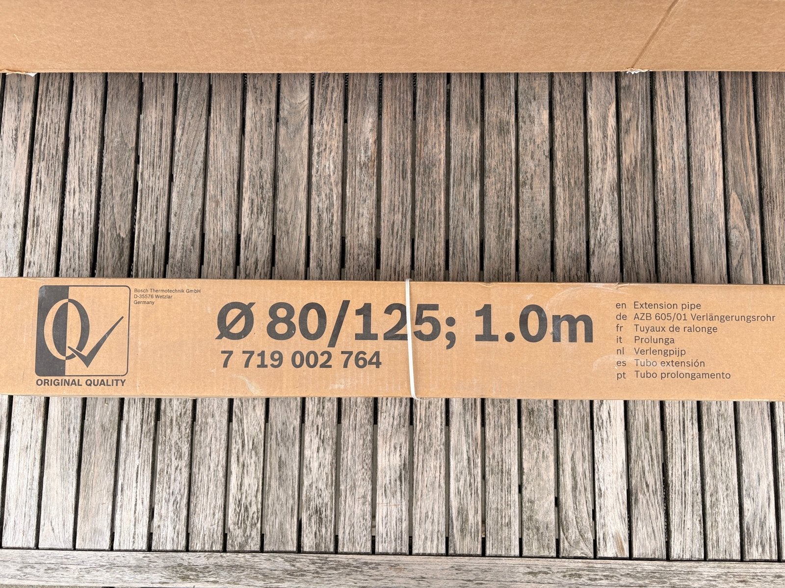 Bosch - Concentrische verlengbuis d80/125 - 1m, Doe-het-zelf en Bouw, Ophalen of Verzenden, Nieuw, Cv-ketel of Combi-ketel