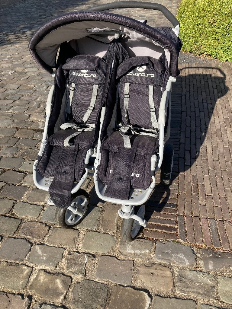 Dubbele buggy, Kinderen en Baby's, Buggy's, Gebruikt, Overige merken, Duomodel, Verstelbare rugleuning, Ophalen