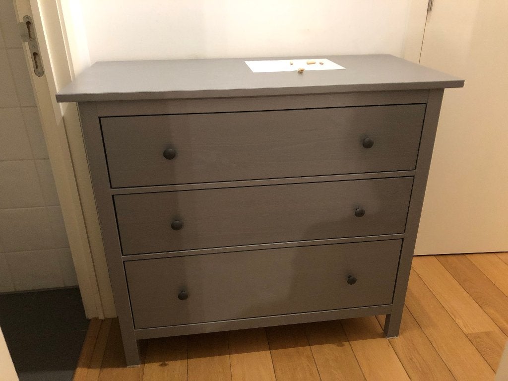 Nieuwe Ikea Hemnes Ladekast grijs, Ophalen, 100 tot 150 cm, Nieuw, 3 of 4 laden