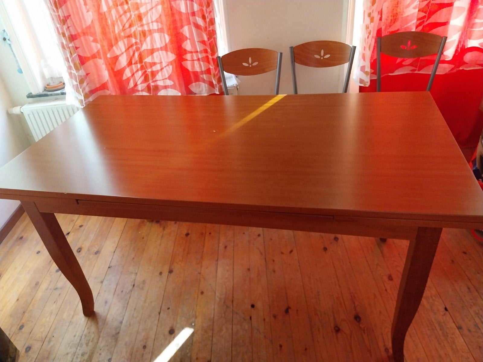 Table en bois extensible avec quadre chaises, Maison & Meubles, Enlèvement, Utilisé, 50 à 100 cm, Rectangulaire