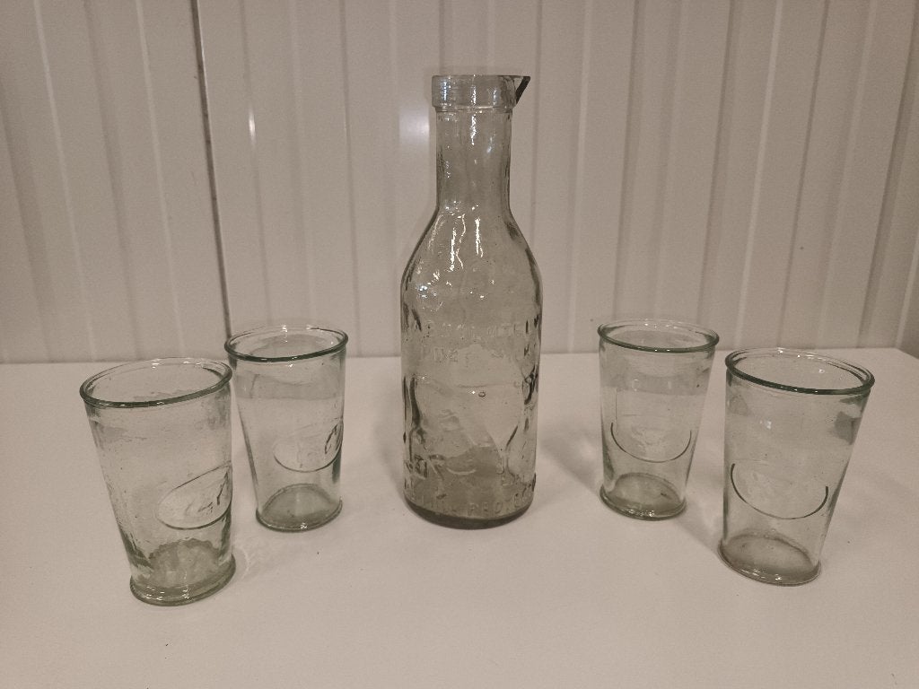 Vintage melkkan en glazen, Antiek en Kunst, Ophalen of Verzenden