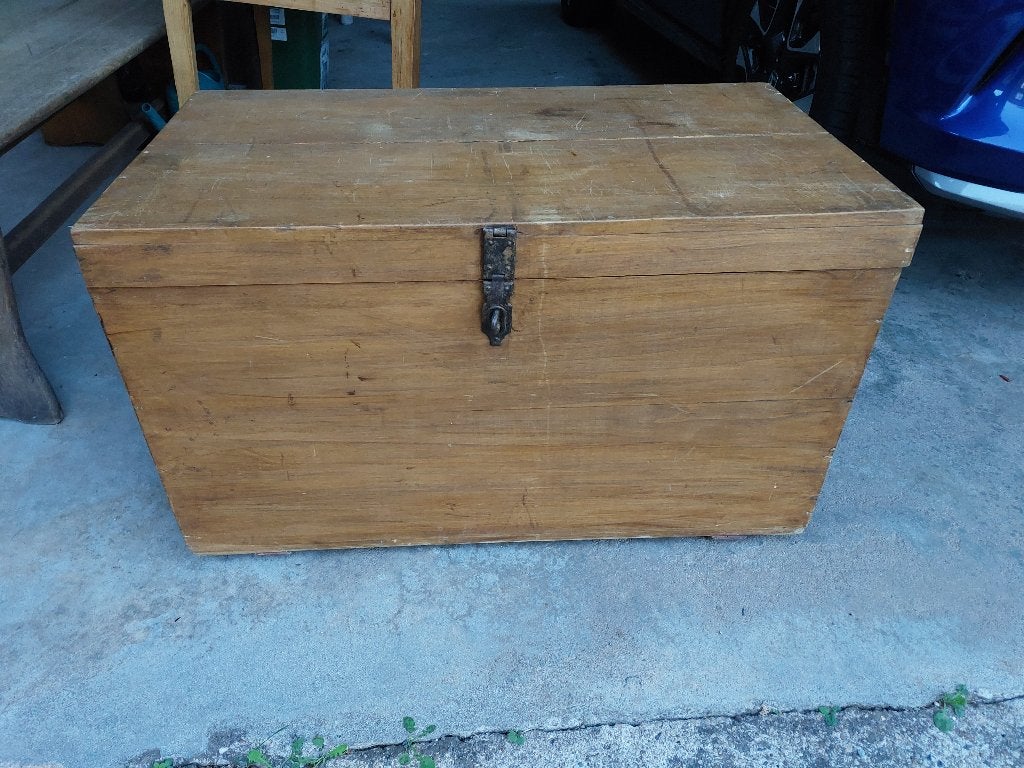 ANTIEKE HOUTEN KIST, Huis en Inrichting, Ophalen, Gebruikt