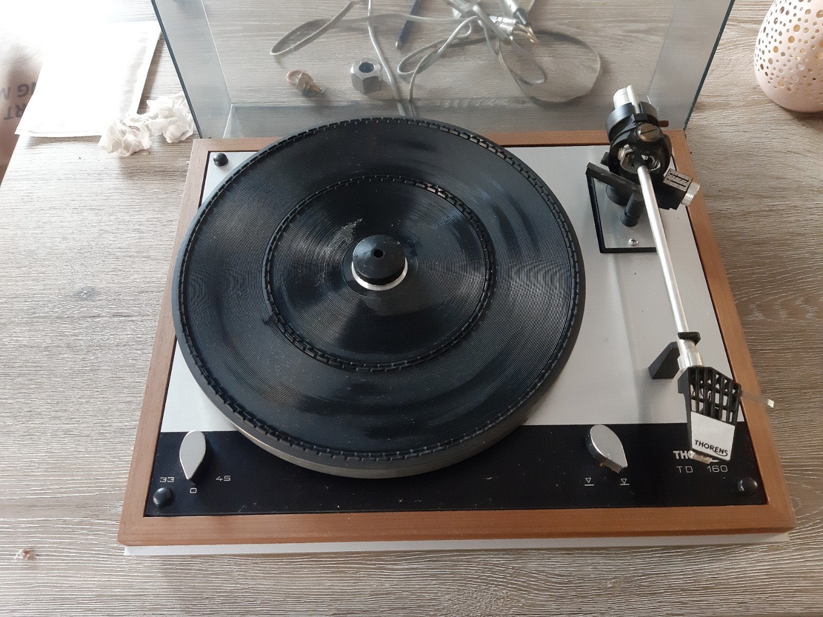 Thorens TD160 platenspeler, Audio, Tv en Foto, Platenspelers, Gebruikt, Thorens, Pitch-regelaar, Ophalen of Verzenden