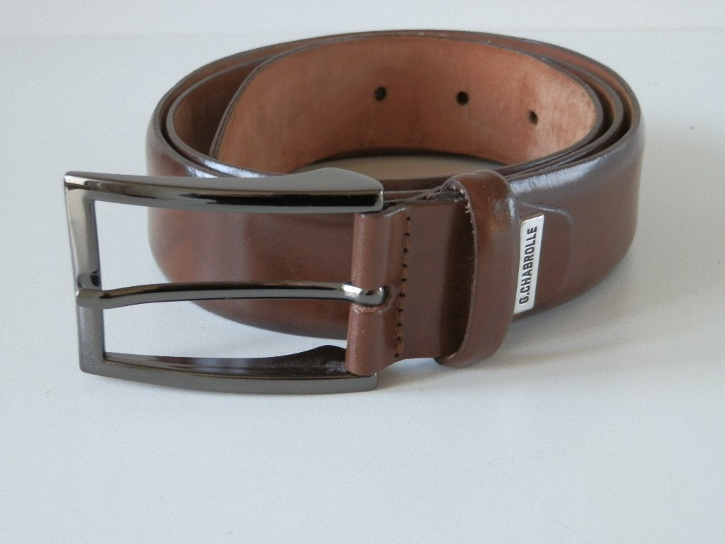 Ceinture G. Chabrolle. Apprenez., Vêtements | Hommes, Ceintures, Comme neuf, Ceinture, 105 à 115 cm, Brun, Cuir véritable, Enlèvement ou Envoi