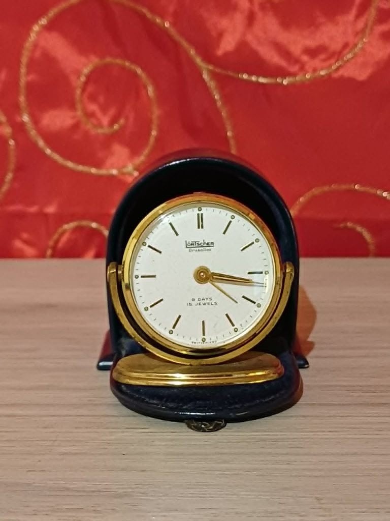 Réveil de voyage LOOPING ORTSCHER Bruxelles Années 50/60, Réveil, Bleu, Vintage, Analogique