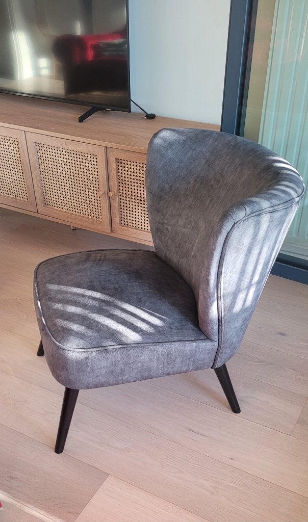 Maisons du Monde Vintage groene van gerecycled fluweel, Ophalen, Minder dan 75 cm, Stof, Nieuw