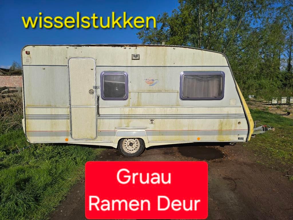 Caravan Gruau wisselstukken raam deur achterlichten chassis, Caravans en Kamperen, Ophalen