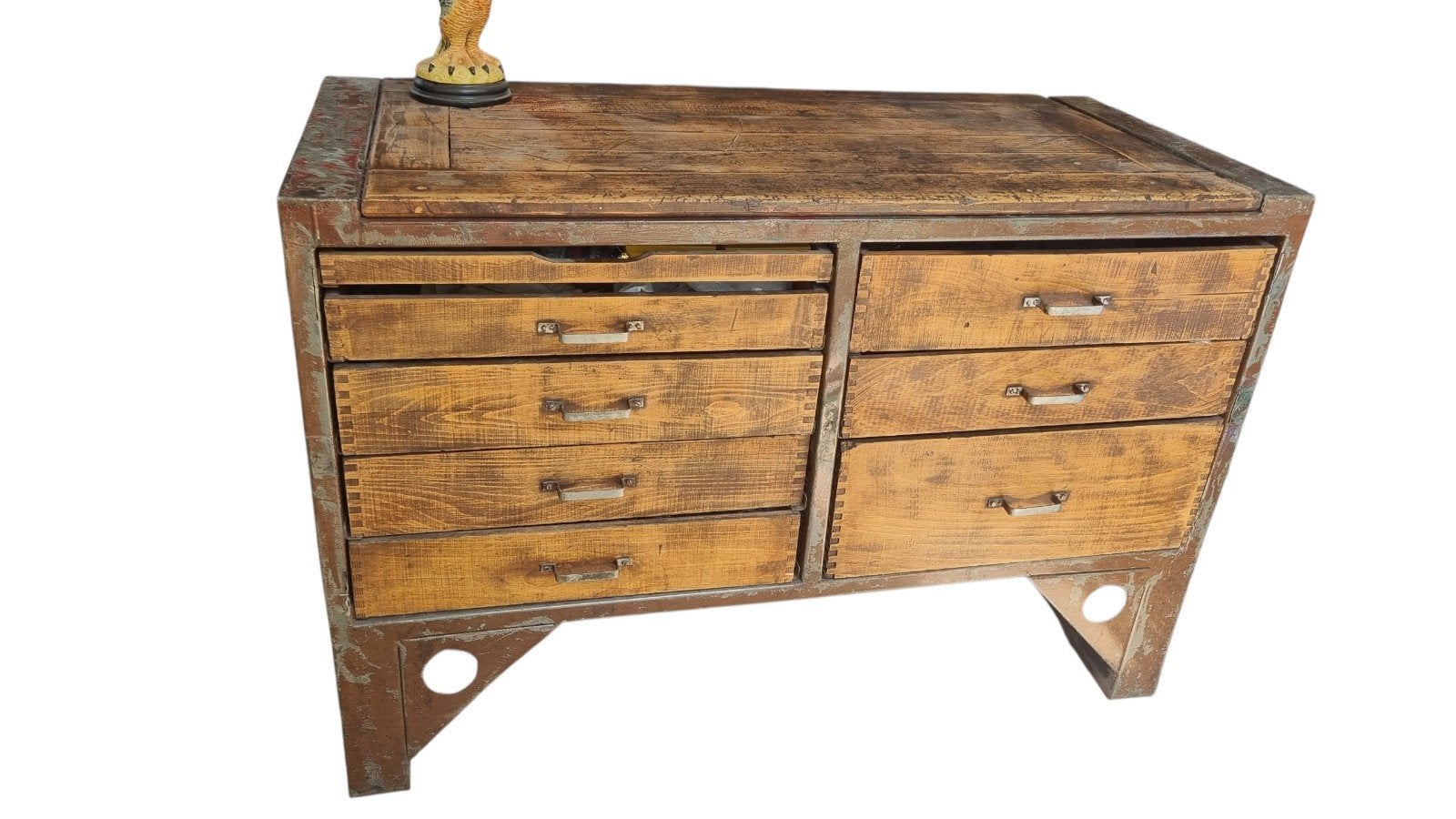 Établi vintage en métal et bois, industriel, 5 tiroirs ou plus, Moins de 100 cm, 100 à 150 cm, Enlèvement