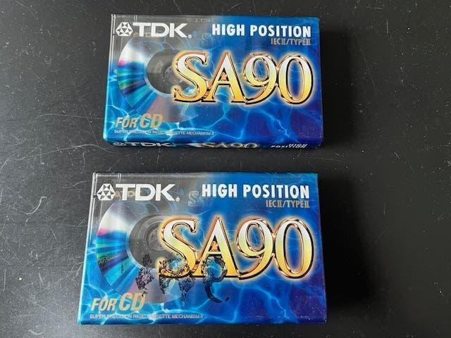 2 nouvelles cassettes TDK SA, Envoi, Neuf, dans son emballage, 2 à 25 cassettes audio, Vierge