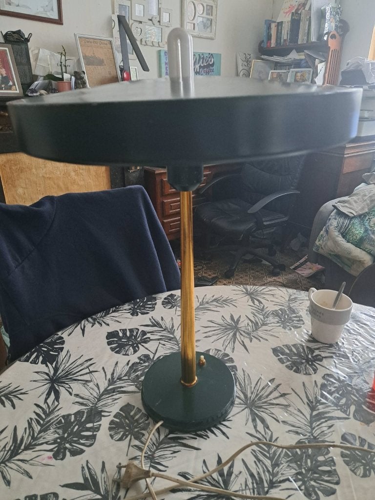 Lampe de bureau Timor 50/60, Vert, Signé, Métal, Enlèvement