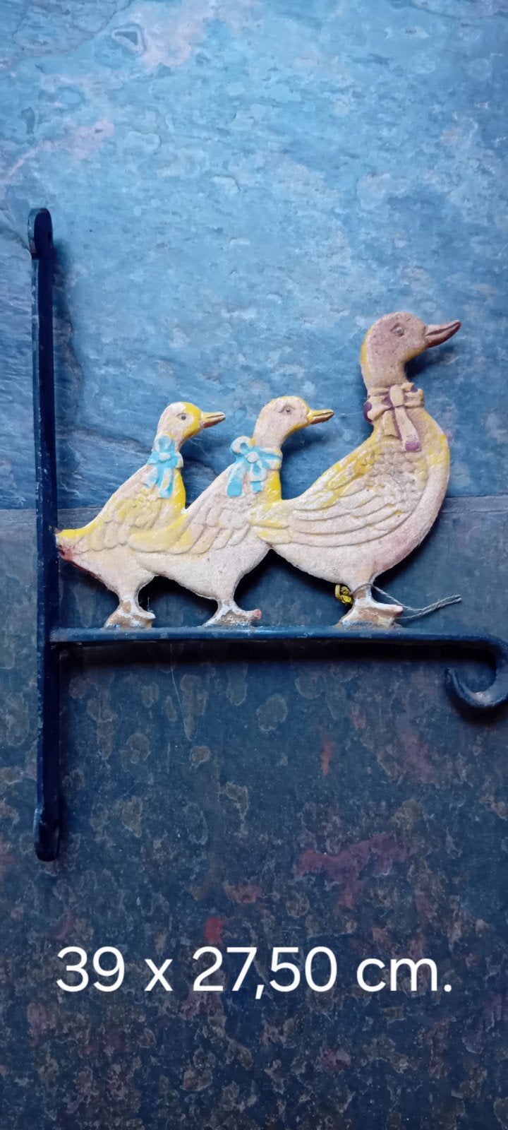 Brocante gietijzeren bloempothanger., Antiek en Kunst, Ophalen of Verzenden