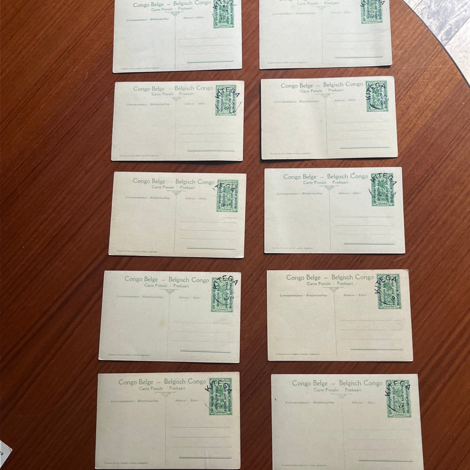 zeldzame set postkaarten Belgische bezetting congo 1919, Ophalen of Verzenden