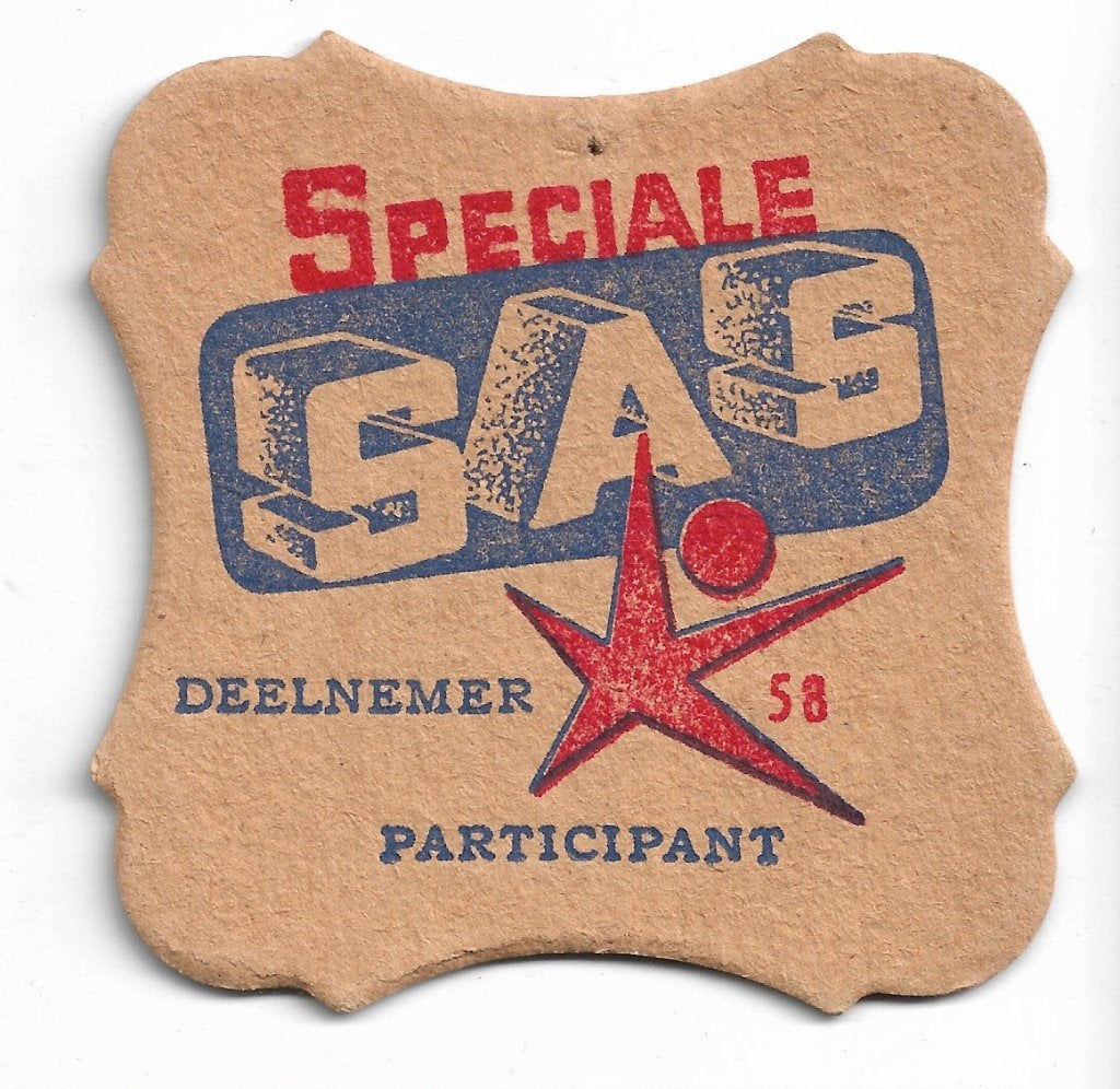 sous bock SAS Expo 58, Verzamelen, Ophalen of Verzenden, Zo goed als nieuw, Viltje(s)